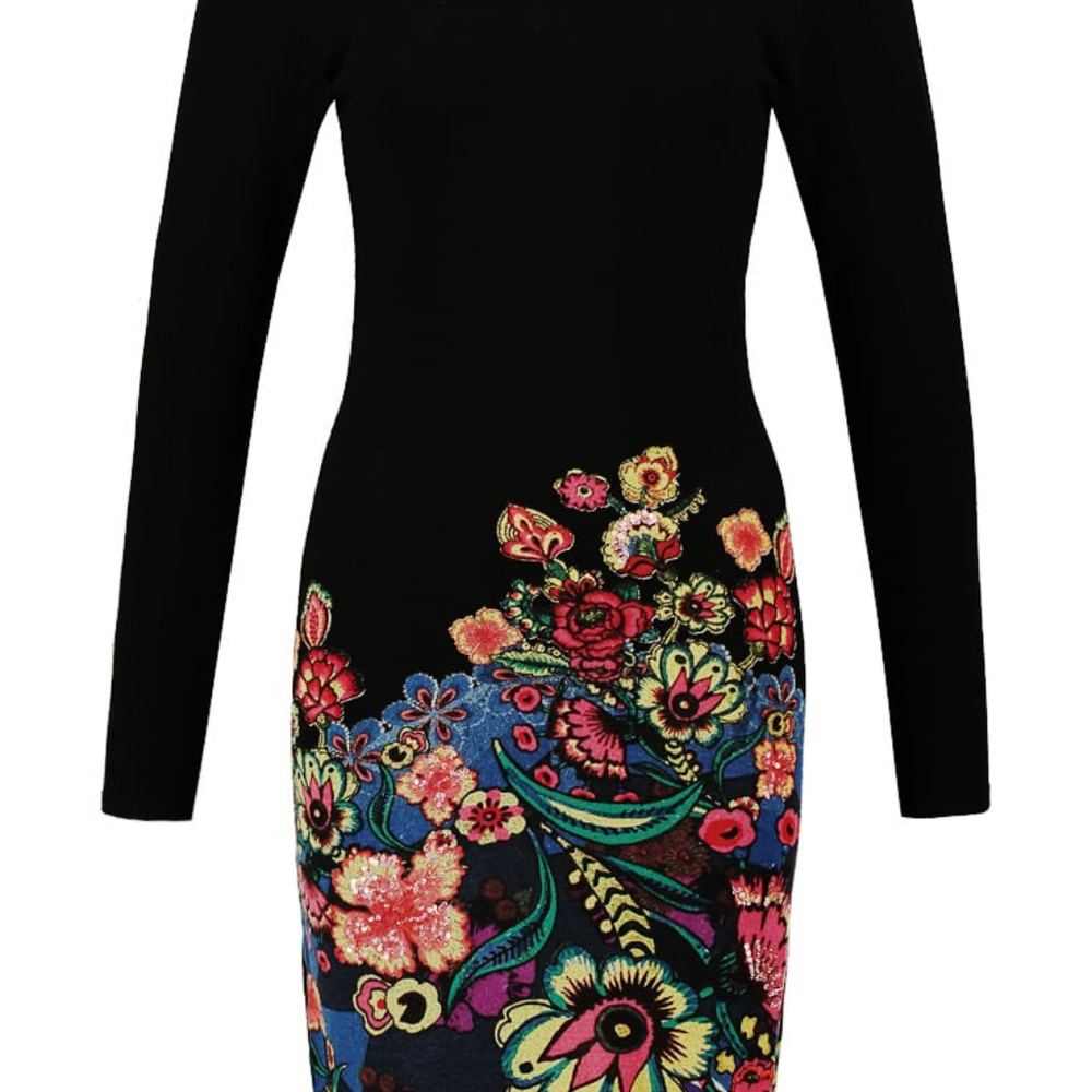New Desigual VEST MARTINA Knit Dress S M black